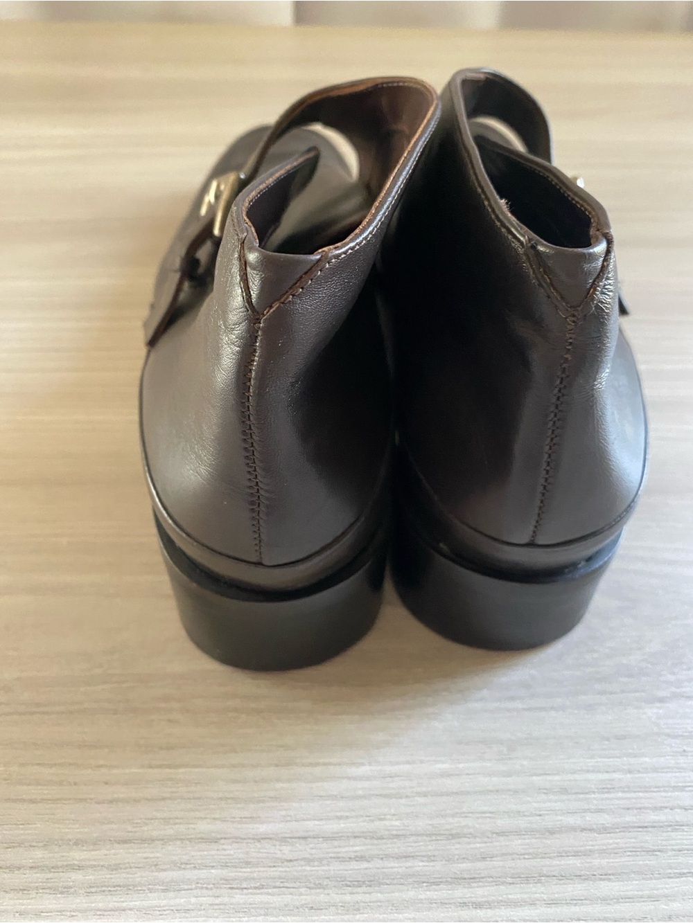 Women’s Etienne Aigner Dorian Dark Brown Leather  Monk Strap ankle boots 9.5M - Picture 3 of 10